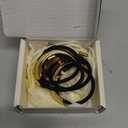 4PCS Gold Hair Ties, Metal Hair Ties for Thick Hair, Elegant Durable Round Geometric Design Hair Cuffs, Gold Hair Accessories for Women, Stretchy Non-Damage Ponytail Holders Christmas Gifts (Gold Set 04)