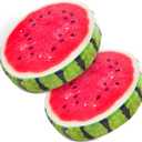 HYSEAS Round Throw Pillows 14 Inch Watermelon, 3D Print Decorative Plush Funny Fruit Stuffed Cushions Toy Seat Pad for Couch, Chair, Floor, Sofa, 2 Pack