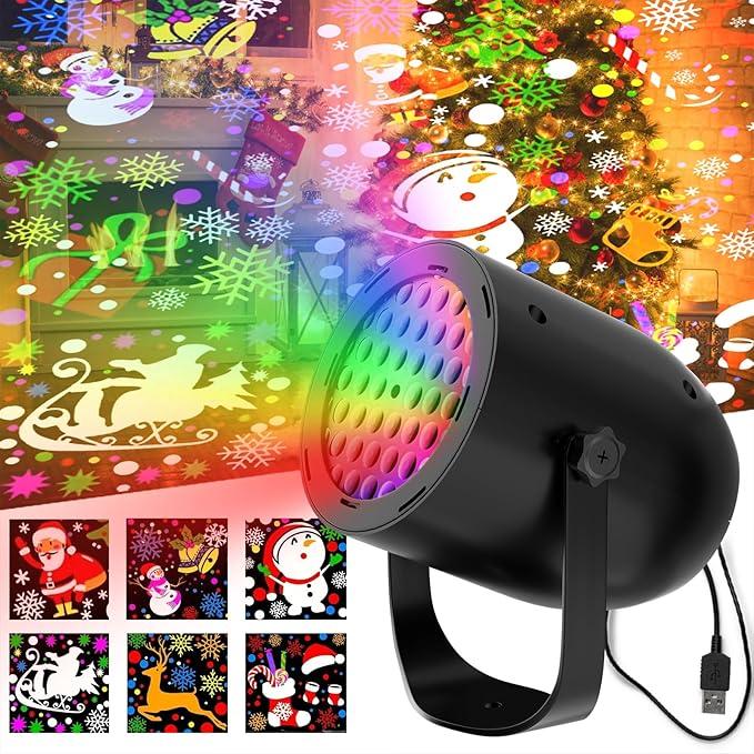 1 Set - Christmas Snowflake Led Projector Lights, Mini Adjustable LED Snowflake Projector Lights for Christmas Indoor Birthday Party and Garden Decoration，Furniture Decoration