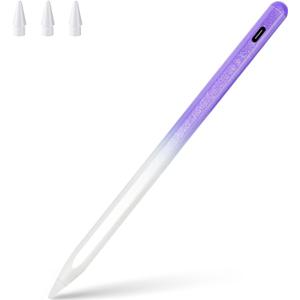 Stylus Pen for ipad, Active Pencil with Quick Charge, Palm Rejection Tilt Sensor, Magnetic Pen Compatible with 2018-2022 iPad Pro 11"/12.9"/10/9/8/7/6,iPad Mini 5/6,iPad Air3/4/5 (E-30 mins Charge-Purple)