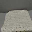 Patented Bath Tub Shower Mat, Machine Washable Bathtub Floor Liner Mats, Suction Cups and Drain Holes to Keep Tubs Clean, Soft on Feet, Bathroom Essentials, 35x16 Inch, White