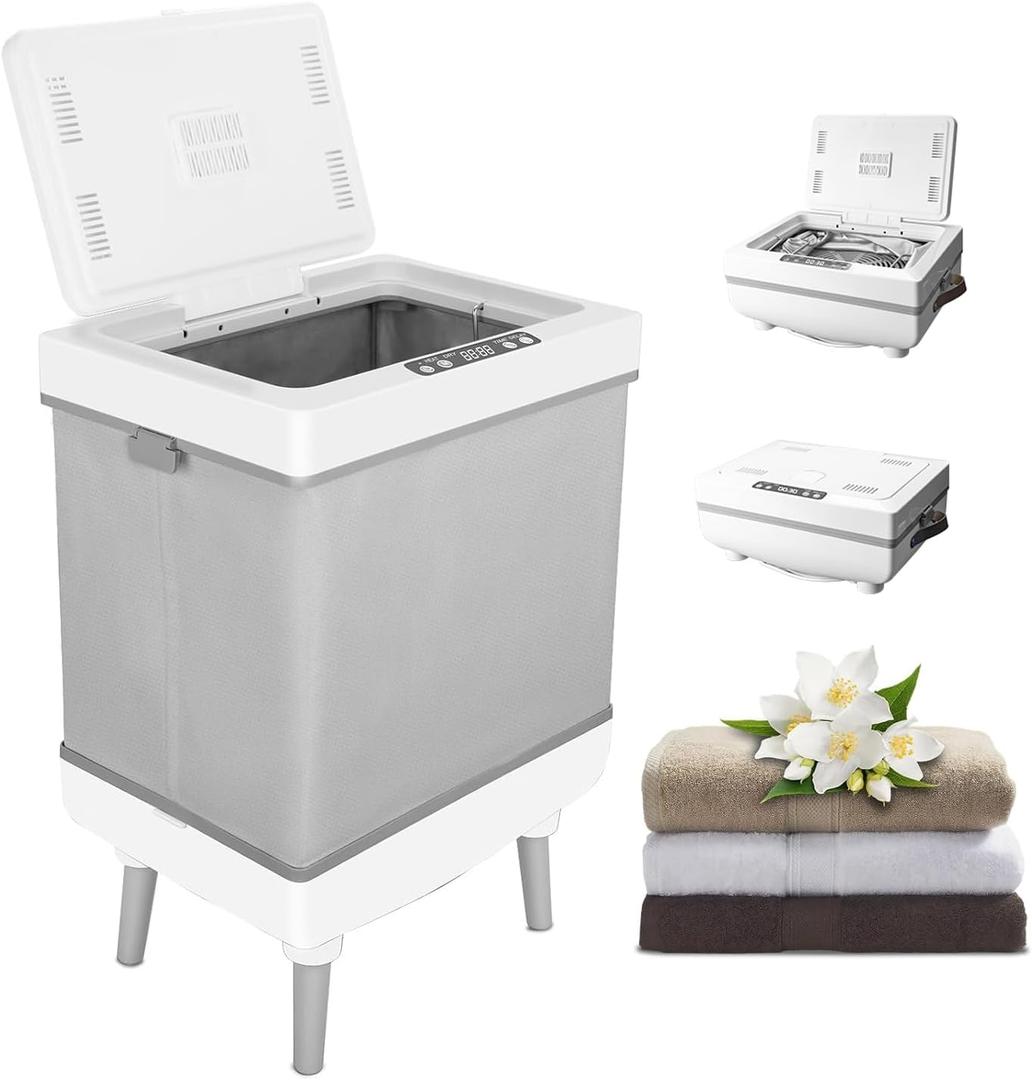 Foldable Towel Warmer & Dryer Bucket, 35L Electric Hot Towel Cabinet for Bathroom, Spa, Salon with Dual Modes (Heat/Dry), Patented Airflow Tech, Delay Start &