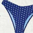 Women's Dots Print Halter Bathing Suit High Waisted Summer Bikini Set (Blue, S)