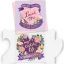 2 x Honeyplum Heartfelt Mothers Day Card From Daughter or Son - Purple Floral Design With Sentimental Message - Gold Foil Lettering - 5 x 5 Inches