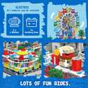 Mould King Large Amusement Park Building Set, DIY Eight-Major Electric Model Kits Include Ferris Wheel, Carousel, etc, Modular Design, Collectible Home Decoration for Teens, Adults(5220 Pcs)
