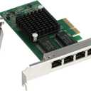 Quad-Port Gigabit NIC with Intel I350 Chip, 1Gb Network Card Compare to Intel I350-T4 NIC, 4-Port RJ45 Ports, PCI Express 2.1 X4, Ethernet Card with Low Profile for Windows/Windows Server/Linux