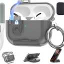 Valkit Compatible Airpods Pro 2nd Generation Case Clear, Soft TPU AirPods Pro 2 Case Transparent Protective Cover for Women Men Shockproof iPods Pro 2 Cases Skin for Airpods Pro 2 Charging Cases (Black with Lock)