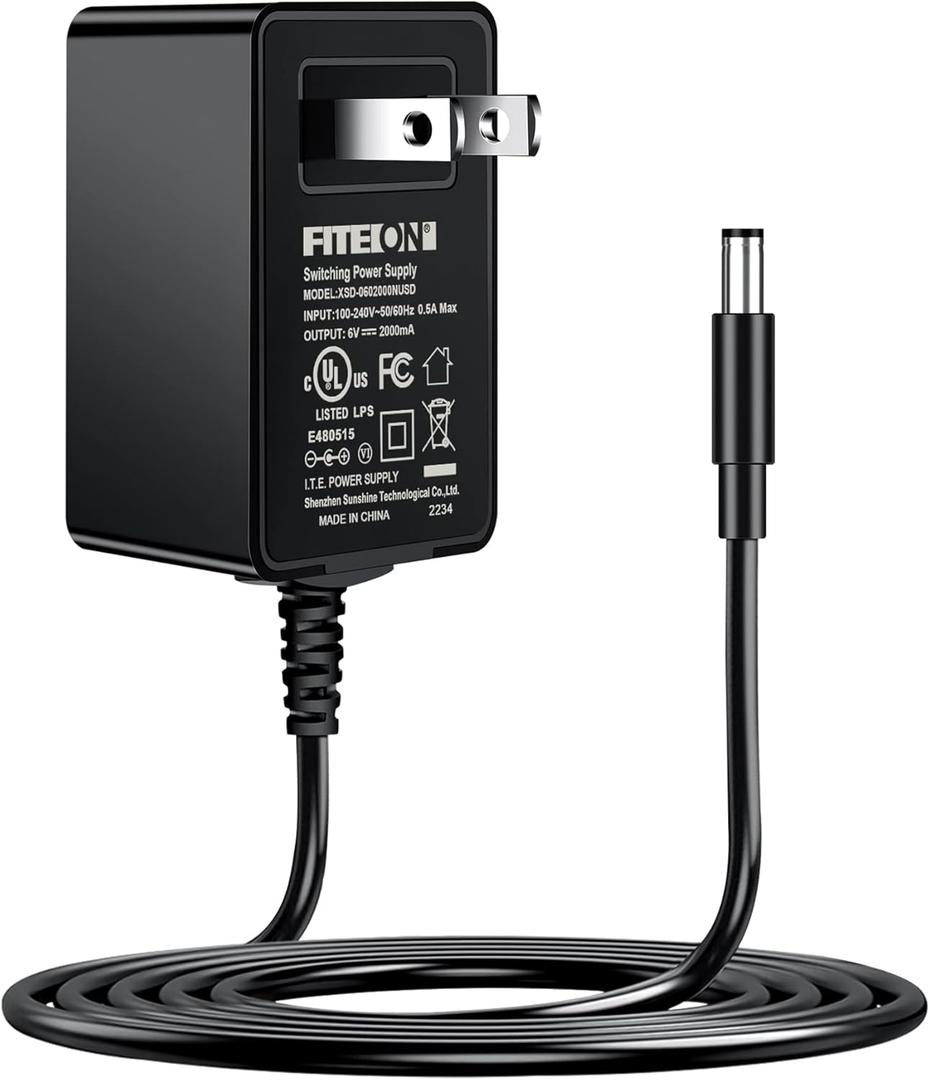 FITE ON UL Listed 5.8V AC/DC Adapter Replacement for Singing Machine SML-385 SML385 SML385W SML385BTBK SML385UBK IN-385W SML625BTBK CD G Player BT Karaoke GKYPS0200058US1 Power Supply