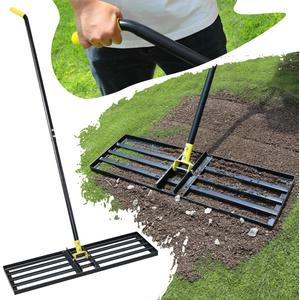 Colwelt Lawn Leveling Rake 31'', Hefty Lawn Leveler Rake for Grass Soil, Leveling Rake for Lawn with 72'' Ergonomic Curved End Grip Long Handle, Levelawn Tool Leveling Soil, Yard Lawn Leveling Tool