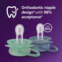 Philips Avent Ultra Soft Pacifiers - Orthodontic Design, for Babies 6-18 Months, Flexible Shield, Silicone Symmetrical Nipple, BPA-Free, 2 Sterilizing Cases, 4 Pack, SCF091/51