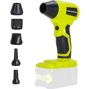 2025 Brushless Leaf Blower Cordless for Ryobi 18V Battery, Lightweight Electric Handheld Mini Blowers with 5 Attachments, Stepless Speed for for Small Areas Precision Cleaning (No Battery)