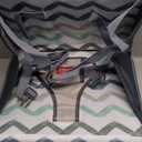 Nuby Easy Go Booster Seat - Travel Booster Seat for Babies and Toddlers - Holds Up to 35 Pounds - 9+ Months - Gray Chevron