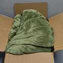 Ultra Soft Fleece Blanket Queen Size - Flannel Fleece Luxury Queen Blanket - Lightweight for Couch Bed Chair - Thick, Warm and Breathable - All Season Cozy Fuzzy, Anti-Static Microplush Bedding, Olive