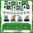 Soccer Birthday Party Decorations, 44Pcs Soccer Party Decorations Included Foil & Latex Balloons Happy Birthday Backdrop Tablecloth Cake Toppers Honeycomb Centerpieces for Boys Soccer Party Supplies