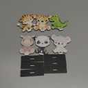 Yaomiao 12 Pcs Safari Jungle Animals Wooden Table Centerpiece Baby Shower Decorations Wild Animals Birthday Decorations for Boys Kids