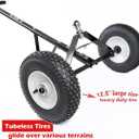 Fouwick 650LBS Capacity Trailer Dolly, 1-7/8 Hitch Ball with 12 Pneumatic Tires, Black Powder Coated Steel Trailer Mover Dolly TC001 White Wheel