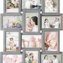 HELLO LAURA - 4x6 Picture Frame Collage With 18 Openings for Wall - Large Photo Frame Collage Wall Decor for Living Room Bedroom - Elegant Grey, 34.5 x 1 x 18 inches