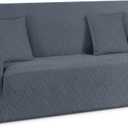 Ruaozz Stretch Sofa Cover 1 Piece Couch Covers for 3 Cushion Couch Non Slip Universal Sofa Slipcover Washable Soft Jacquard Furniture Protector with 2 pcs Throw Pillow Covers (3 Seater, Grey)