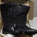 Luoika Women's Extra Wide Calf Knee High Boots, Plus Size Wide Width Knee-High Boots Winter Fall Low Heel Ridding Boots (Black, 8 X-Wide)