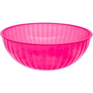 Party Essentials Hard Plastic 192-Ounce Serving Bowl, Neon Pink