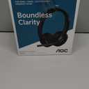 AOC Wireless Headset with Mic for Work, Bluetooth 5.4 Headphones with Noise Canceling Microphone, USB C, 30H, Clear Calls & Mic Mute for PC, Laptop, Cell Phones, Zoom - Black