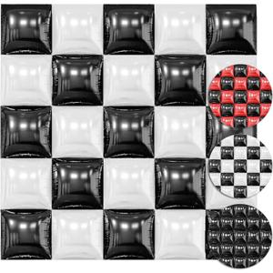 30PCS Double Sided Square Foil Balloons Wall,19 Inches Chrome Foil Balloons Tunnel Arch Garland Kit for Birthday,Anniversary,Wedding,Graduation Party Background Graduation Party Decoration (Black Red and Black White)