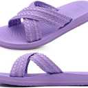 COFACE Womens Orthopedic Sandals Comfortable Orthotic Soft Cushion Recovery Plantar Fasciitis Walking Slip On Ladies Cloud Cross Slides for Woman Size 5