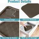 ToLanbbt Refrigerator Spill Mat - 37.5'' x 8.5'' Silicone Under Fridge Floor Protector with Raised Edge, Leak Catcher Liner Drip Tray for Refrigerator Washing Machine, Dryer, Wine Cooler, Brown