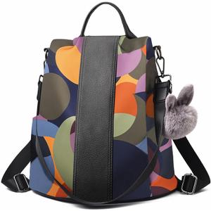 CHARMORE Women Backpack Purse Waterproof Nylon Anti-theft Rucksack Shoulder Bags (Large, Colorful)