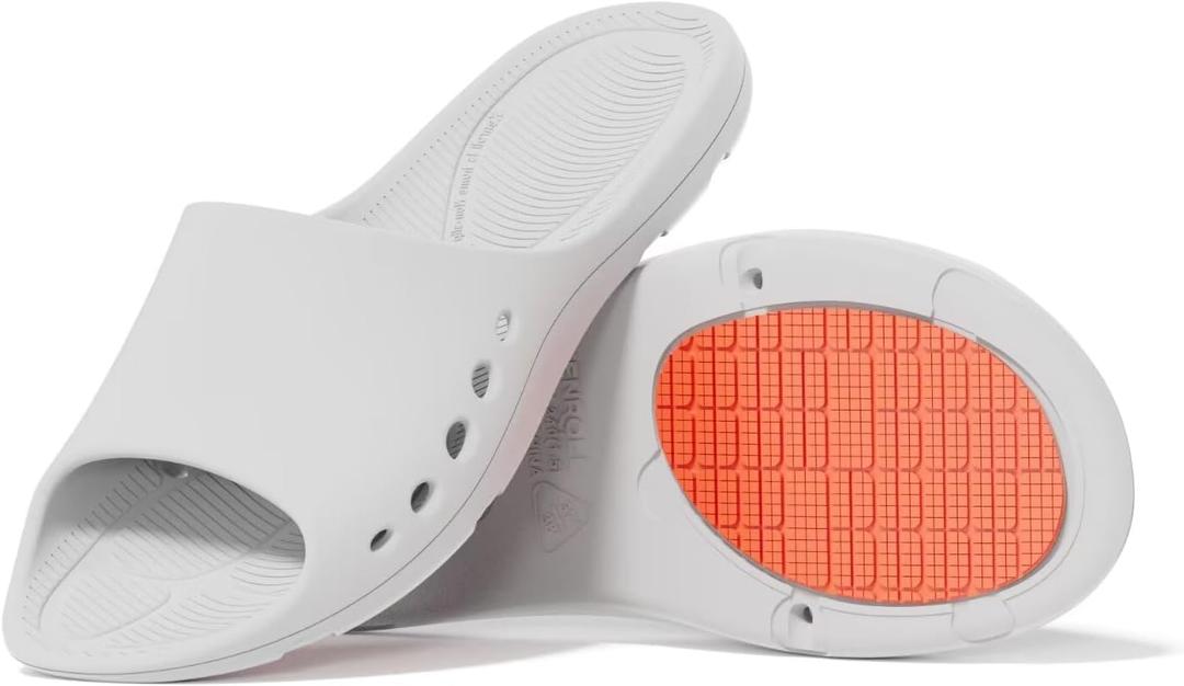 KENROLL Non Slip Shower Shoes, Lightweight Indoor House Slides Bathroom Shower Sandals Slippers for Women and Men (8.5-9.5 Women/7.5-8.5 Men, Grey)