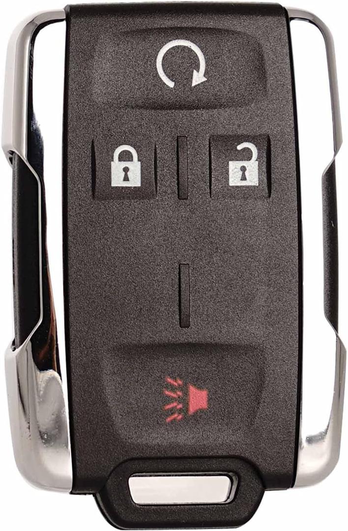 Key Fob Replacement Keyless Entry Remote Start Fits for GMC Sierra Chevrolet Silverado 1500 2500 3500 2014 2015 2016 2017 2018 2019 2020 GMC Canyon Chevy Colorado 2015-2021 M3N32337100 Chrome set of 1
