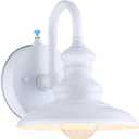 LONEDRUID Dusk to Dawn Sensor Outdoor Gooseneck Barn Light Fixtures White Exterior Wall Sconce Lighting Waterproof Outside Porch Lantern Rustic Wall Mount Lamp for House Garage Farmhouse