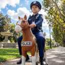 Police Costume for Boys Cop Uniform Costume for Halloween Cosplay Party Dress Up (Blue, XS)