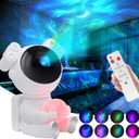 KIMHY Astronaut Galaxy Projector for Bedroom Kids Adults, 2 in 1 Star Projector Galaxy Night Light with Moon Lamp 8 Colors Effects, Space Light for Room Decor, Boy & Girl Birthday, Christmas (Pink)