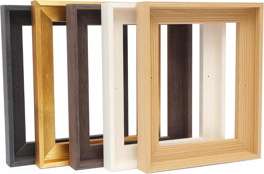 12x12 Wood Canvas Floater Frame,0.9" Deep Floating Frame,Black