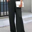 Caracilia Women Wide Leg Pants 2026 Summer High Waisted Business Casual Work Dress Pants Palazzo Slacks Trousers Outfits Black X-Large