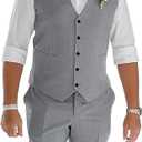 Mens 2 Piece Suits Set Vest with Short Pants Summer Beach Wedding Business Shorts Slim Fit Groomsmen Suit Sets size XL, Color: Gray