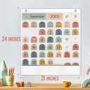 Classroom Monthly Calendar Pocket Chart for Kids Learning, 105 Cards Wall Boho Calendar and Weather, Teacher Supplies for Kindergarten Preschool Elementary Homeschool