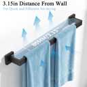 FLE Towel Bar, Black Wall Mount Towel Holder for Bathroom Kitchen, 24 Inch