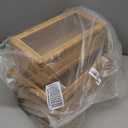 Rattan Decorative Box with Lid, Set of 2 Wicker Storage Baskets, Rectangular Woven Stacking Display Boxes with Glass Top, Large Natural Cane and Wood Storage Bins for Home Decor, Boho Shelf Organizer