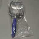 WePet Cat Litter Scoop, Aluminum Alloy Sifter, Kitty Metal Scooper, Deep Shovel, Long Handle, Poop Sifting, Kitten Pooper Lifter, Durable, Heavy Duty, for Litter Box (Large, FLAT Aluminum \ #01 Blue Handle)