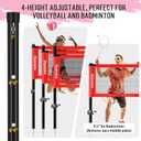 20ft Volleyball & Badminton Combo Net Set Outdoor for Backyard Beach with Adjustable Poles, Durable Anti-Sag Net, PU Volleyball, 2 Aluminum Rackets, Carry Bag for Easy Portable