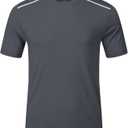 Yundobop Men's Athletic Workout T-Shirt Breathable Short Sleeve UPF 50+ Running Tee (L)
