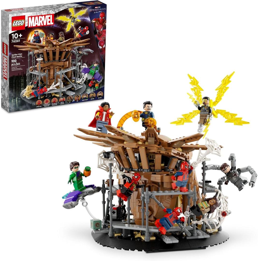 LEGO Marvel Spider-Man Final Battle Building Toy Set, Marvel Collectible Based on The Climax of The Spider-Man: No Way Home Movie, Multiverse Marvel Playset with 3 Versions of Spider-Man, 76261
