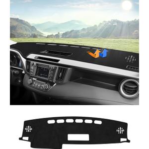 Cartist Custom Fit for Dash Cover Mat Toyota RAV4 2013-2018 Accessories Suede Dashboard Cover Nonslip Dashboard Mat Protector Sunshade No Glare Black