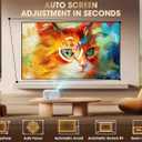 Smart Projector with WiFi 6 & Bluetooth, Compatible With Netflix/YouTube/ Prime Video Apps, Auto Focus & Keystone, Full-Sealed Optical Engine, Native 1080P Projector
