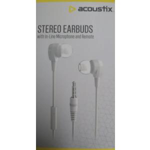 Acoustix Stereo Earbuds With In Line Mic And Remote