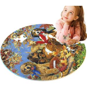 Puzzles for Kids Ages 4-6, 2-in-1 Kids Puzzle with US Map and Puppy, 70 Piece Round Large Floor Puzzles