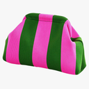 DIHKLCIO Clutch Purses for Women 2026 Summer Beach Woven Crochet Bag Dumpling Striped Ruched Cloud Purse Evening Handbag, Pink-green Stripe