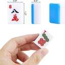 American Mahjong Tile Set, 166 Pcs 1.2" Mahjong Tiles with 3 Dices 1 Instruction, Mahjong Game Set for Adult Family & Friends Gatherings, Mahjong Lovers, Beginners (Blue), 1.2" x 0.9" x 0.5"